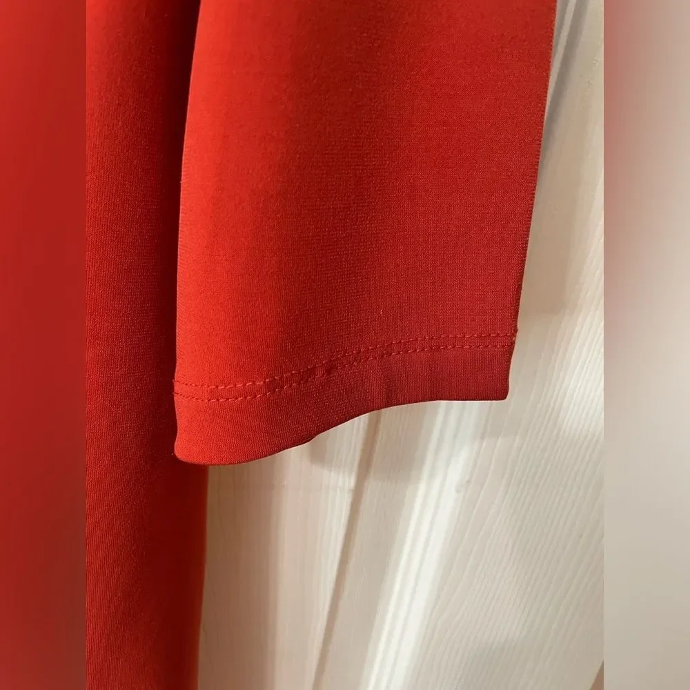 Susan Graver Essentials Womens Size Small Orange Liquid Knit Top 3/4 Sleeve EUC - Picture 3 of 7